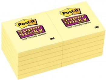 POST IT SUPER STICKY AMARILLO PACK 12 BLOQUES