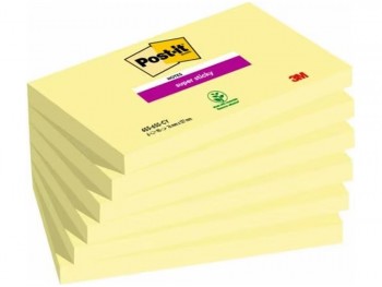 POST IT SUPER STICKY 76 X 127 MM AMARILLO 6 BLOQUES