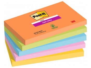 POST IT 655 SUPER STICKY 127X76 NEON PACK 5