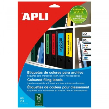 ETIQUETAS DE COLORES PARA ARCHIVADORES DE LOMO ANCHO APLI