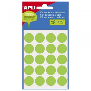ETIQUETA REDONDA DE ESCRITURA MANUAL VERDE APLI