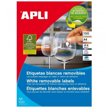 ETIQUETAS ADHESIVAS REMOVIBLES PARA IMPRESORA APLI