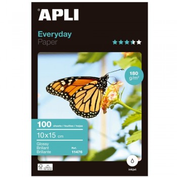 PAPEL FOTOGRÁFICO 180GR BRILLO APLI EVERYDAY 100 HOJAS