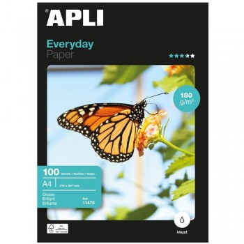 PAPEL FOTOGRÁFICO 180GR BRILLO APLI EVERYDAY 100 HOJAS