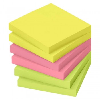 NOTAS ADHESIVAS 75 X 75 MM A-SERIES NEON PACK 6 BLOQUES