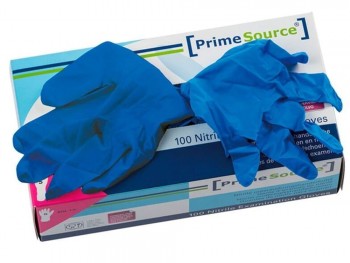 GUANTES AZULES DE NITRILO SIN POLVO AZUL TALLA MEDIANA 100 UNIDADES