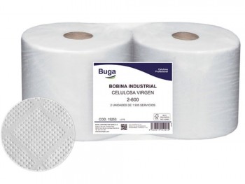 BOBINA DE PAPEL INDUSTRIAL 600M 2 UNIDADES