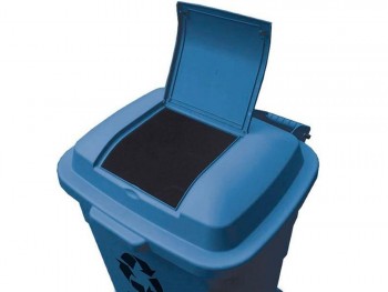 CONTENEDOR DE BASURA CON RUEDAS AZUL