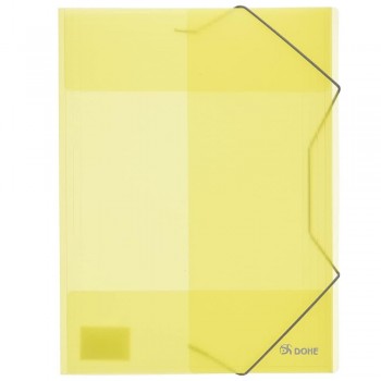 CARPETA DE GOMAS CON SOLAPAS POLIPROPILENO AMARILLO TRASLUCIDO