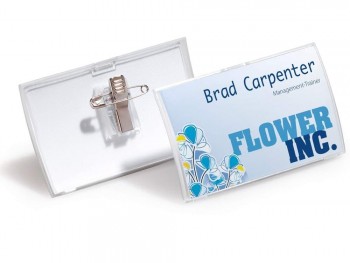 PORTANOMBRES CONVEXO CON PINZA E IMPERDIBLE DURABLE CLICK FOLD