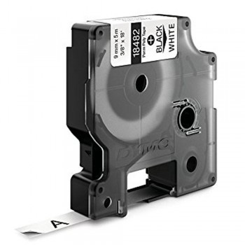 CINTA PARA ROTULADORA  DYMO RHINO S0718240 18482 9MM NEGRO SOBRE BLANCO POLYESTER