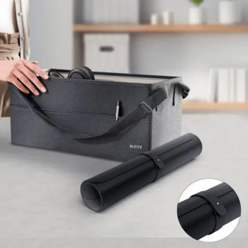 ALFOMBRILLA DE SOBREMESA GRANDE 80CM X 40CM NEGRO LEITZ