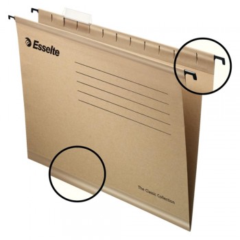 CARPETA COLGANTE CARTÓN KRAFT LOMO EN V ESSELTE