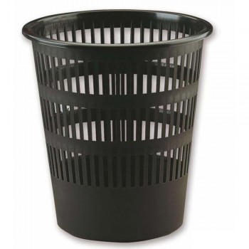 PAPELERA DE PLÁSTICO DE REJILLA NEGRO FAIBO 12 L