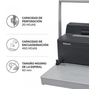 ENCUADERNADORA DE ESPIRAL FELLOWES METAL 100R