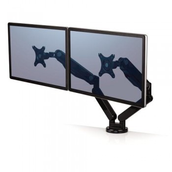 BRAZO PARA MONITOR DOBLE HORIZONTAL FELLOWES PLATINUM SERIES NEGRO