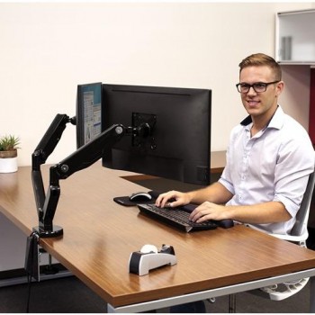 BRAZO PARA MONITOR DOBLE HORIZONTAL FELLOWES PLATINUM SERIES NEGRO
