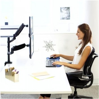 BRAZO PARA MONITOR DOBLE VERTICAL FELLOWES PLATINUM SERIES NEGRO