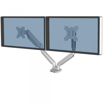 BRAZO DE MONITOR DOBLE FELLOWES PLATINUM SERIES PLATA