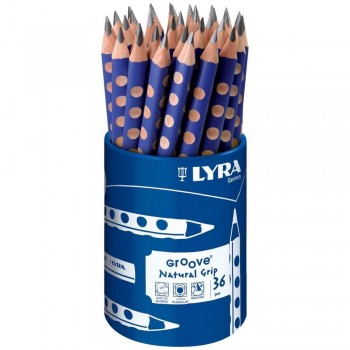 LÁPICES ESCOLARES TRIANGULARES LYRA GROOVE B CAJA DE 36