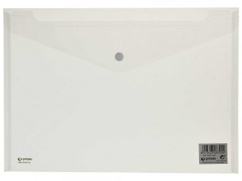 SOBRE DE PLÁSTICO TRANSPARENTE TAMAÑO FOLIO