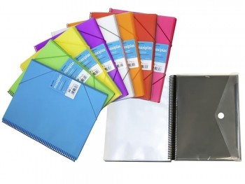 CARPETA DE FUNDAS A4 POLIPROPILENO CON ESPIRAL COLORES TRANSLUCIDOS MAXIPLAS DE GRAFOPLAS