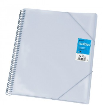 CARPETA DE FUNDAS A4 POLIPROPILENO CON ESPIRAL COLORES TRANSLUCIDOS MAXIPLAS DE GRAFOPLAS