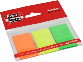 BANDERITAS INDEX 25 x 43 MM GRAFOPLÁS 3 COLORES NEÓN