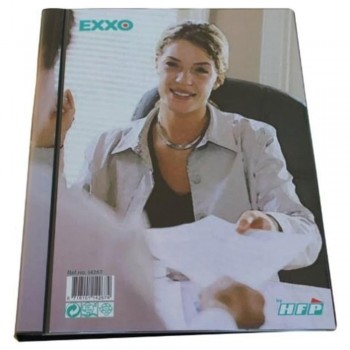CARPETA DE FUNDAS A4 PLASTICO RIGIDO PERSONALIZABLE NEGRO BUSINESS CLASS HFP