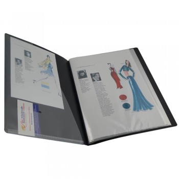 CARPETA DE FUNDAS A4 PLASTICO RIGIDO PERSONALIZABLE NEGRO BUSINESS CLASS HFP