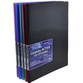 CARPETA DE FUNDAS SUPRA TAPAS FLEXIBLES DE COLORES SURTIDOS OFFICE BOX