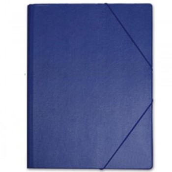CARPETA PVC AZUL CON GOMAS Y 3 SOLAPAS