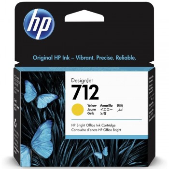 CARTUCHO HP 712 AMARILLO 3ED69A DESIGNJET T200 T600 STUDIO 29ML