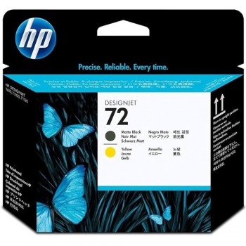 CABEZAL DE IMPRESIÓN HP 72 NEGRO MATE Y AMARILLO C9384A DESIGNJET T600 T700 T1100 T1200 T1300 T2300