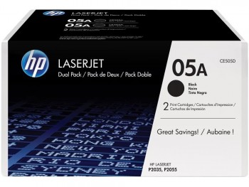 TÓNER HP 05A NEGRO CE505A LASERJET P2030 P2035 P2055 P205D (DUAL-PACK) 2X2300P