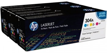 TÓNER HP 304A TRICOLOR CF372AM LASERJET CP2025 CM2320 (MULTIPACK 3 COLORES CMY) 3X2800P