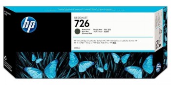 CARTUCHO HP 726 NEGRO MATE CH575A DESIGNJET T1200 T1300 T2300 300ML