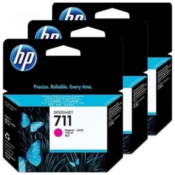 PACK DE 3 CARTUCHOS HP 711 MAGENTA CZ135A DESIGNJET T100 T500 3X29ML