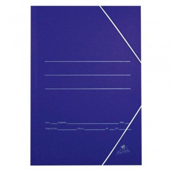 CARPETA DE CARTÓN AZUL CON GOMAS Y SOLAPAS FOLIO