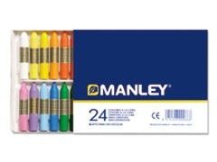 CERAS MANLEY CAJA DE 24 COLORES SURTIDOS