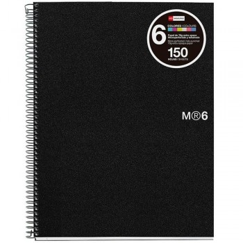 CUADERNO MICROPERFORADO CON TAPA DE PLÁSTICO 150 HOJAS MIQUELRIUS NOTEBOOK 6