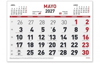 CALENDARIO MENSUAL CON FALDILLA 43x31 MYRGA