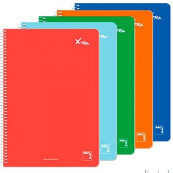 BLOC DE ESPIRAL CON TAPA DURA 80 HOJAS PACSA XTRA