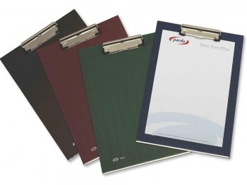 CARPETA PORTABLOC PVC FOLIO CON PINZA METALICA SUPERIOR PARDO