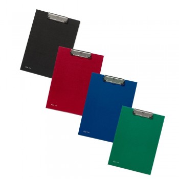 CARPETA PORTABLOC PVC FOLIO CON PINZA METALICA SUPERIOR PARDO
