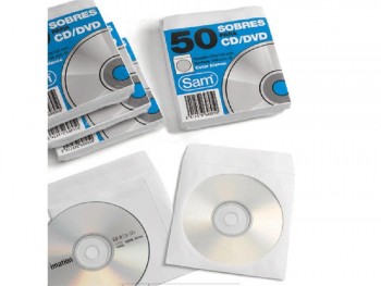 SOBRES PARA CD/DVD CON VENTANA 50 UNIDADES