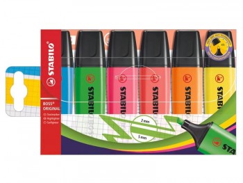 ESTUCHE DE 6 ROTULADORES FLUORESCENTES STABILO BOSS 70/6