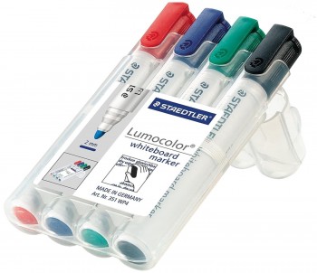 ROTULADORES SURTIDOS PARA PIZARRA BLANCA STAEDTLER 351 4 COLORES