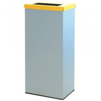 PAPELERA DE RECICLAJE CON TAPA ABATIBLE 76 L