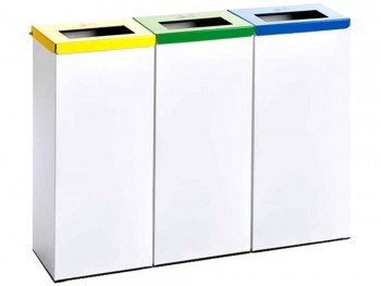 PAPELERA DE RECICLAJE CON TAPA ABATIBLE 76 L